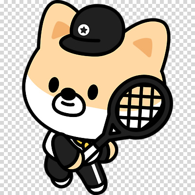 편집이미지 미소 들기 누끼 사람없음 점프 테니스라켓 강아지 개캐릭터 PNG 캡모자 모자_잡화 동물캐릭터 모션 표정 반려동물 테니스 라켓 개 파일형식