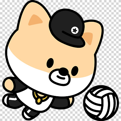 편집이미지 미소 누끼 사람없음 강아지 개캐릭터 배구공 PNG 손뻗기 슬라이딩 캡모자 모자_잡화 스포츠용품 동물캐릭터 공 모션 표정 반려동물 개 배구 파일형식