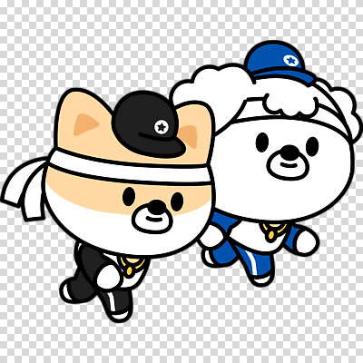 편집이미지 미소 누끼 사람없음 달리기 머리띠 강아지 개캐릭터 육상선수 PNG 캡모자 모자_잡화 동물캐릭터 장신구 모션 운동선수 표정 반려동물 개 파일형식