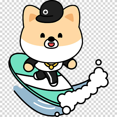 편집이미지 파도 팔벌리기 미소 누끼 사람없음 서핑보드 서핑 강아지 균형 개캐릭터 PNG 캡모자 모자_잡화 바다 동물캐릭터 모션 표정 반려동물 수상스포츠 보드_스포츠 개 파일형식