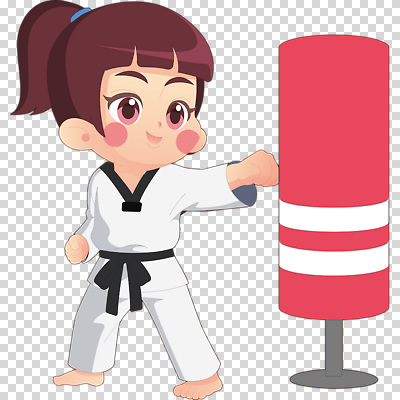전신 편집이미지 여자 어린이 한명 미소 누끼 소녀 펀치 태권도 태권도복 샌드백 PNG 검은띠 소녀한명만 1 스포츠용품 모션 표정 도복 사람 격투기 끈 여자한명만 소녀만 파일형식