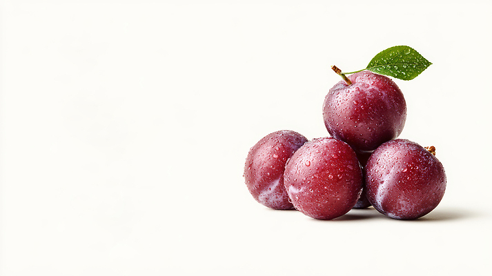 JPG 편집이미지 열매 잎 여름음식 사람없음 물방울 신선 자두 제철과일 편집실사 AI포토 AI콘텐츠 식물 음식 과일 CG 제철 파일형식 여름_계절