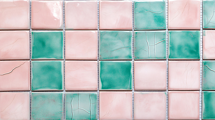 JPG 편집이미지 분홍색 패턴 사람없음 사각형 균열 타일 청록색 타일모양 타일바닥 타일벽 편집실사 AI포토 AI콘텐츠 모양 도형 벽 컬러 무늬 모션 바닥 CG 파일형식