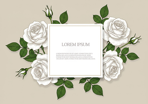 PSD 편집이미지 잎 프레임 사람없음 장미 빈티지 꽃봉오리 감사 베이지색 이미지편집 카드프레임 식물 꽃 감정 컬러 컨셉 파일형식