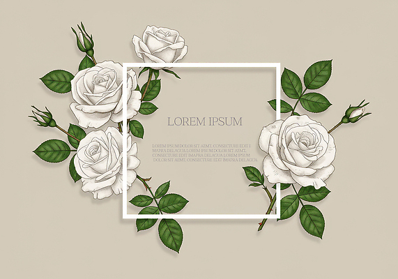 PSD 편집이미지 잎 프레임 사람없음 장미 빈티지 꽃봉오리 감사 베이지색 이미지편집 카드프레임 식물 꽃 감정 컬러 컨셉 파일형식