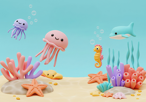 JPG 편집이미지 모래 하늘색 조개 불가사리 3D캐릭터 사람없음 3D 바닷속 해초 산호 돌고래 공기방울 해파리 해마 편집3D AI컴퓨터그래픽 AI콘텐츠 캐릭터 포유류 어패류 극피동물 파란색 수중 바다동물 수중동물 해조류 자포동물 디지털합성 파일형식