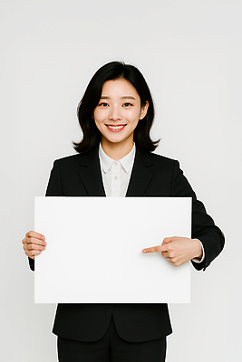 JPG 편집이미지 여자 종이 한명 미소 들기 정장 상반신 성인 팻말 가리킴 비즈니스우먼 의료성형뷰티 성인여자한명만 카피스페이스 편집실사 AI인물포토 AI콘텐츠 1 옷 비즈니스 모션 프레임 표정 사람 손짓 공백 직장인 CG 여자한명만 성인여자만 파일형식 AI포토