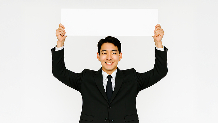 JPG 편집이미지 남자 종이 한명 미소 들기 정장 상반신 성인 팻말 비즈니스맨 의료성형뷰티 성인남자한명만 카피스페이스 편집실사 AI인물포토 AI콘텐츠 1 옷 비즈니스 모션 프레임 표정 사람 공백 직장인 CG 남자한명만 성인남자만 파일형식 AI포토