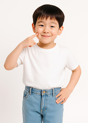 JPG 편집이미지 남자 어린이 허리손 한명 미소 소년 흰색 찌르기 애교 의료성형뷰티 소년한명만 편집실사 AI인물포토 AI콘텐츠 1 컬러 포즈 모션 표정 사람 CG 남자한명만 소년만 파일형식 AI포토