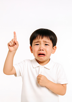 JPG 편집이미지 남자 어린이 한명 소년 상반신 손들기 슬픔 흰색 가리킴 찡그림 울음 눈물 의료성형뷰티 소년한명만 편집실사 AI인물포토 AI콘텐츠 1 감정 컬러 모션 표정 사람 손짓 CG 남자한명만 소년만 파일형식 AI포토