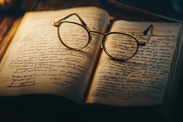 JPG 편집이미지 안경 그림자 사람없음 햇빛 펼침 앤티크 빈티지 분위기 클래식 소설_책 편집실사 AI포토 AI콘텐츠 잡화 컨셉 모션 태양 CG 문학 파일형식