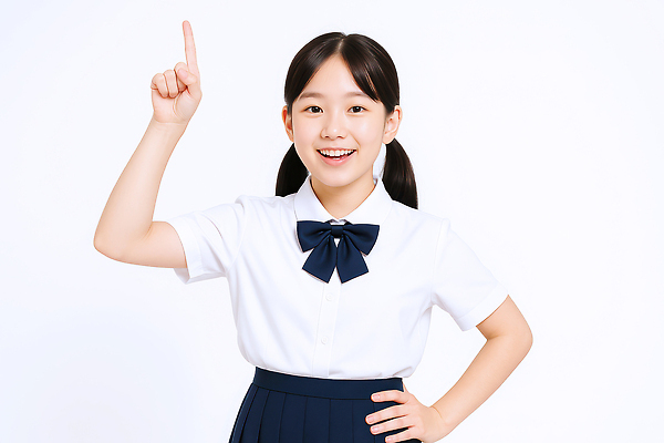 JPG 편집이미지 여자 교복 허리손 중학생 청소년 한명 미소 상반신 흰색 가리킴 의료성형뷰티 십대여자한명만 편집실사 AI인물포토 AI콘텐츠 1 학생 옷 컬러 포즈 표정 사람 손짓 CG 여자한명만 십대여자만 파일형식 AI포토