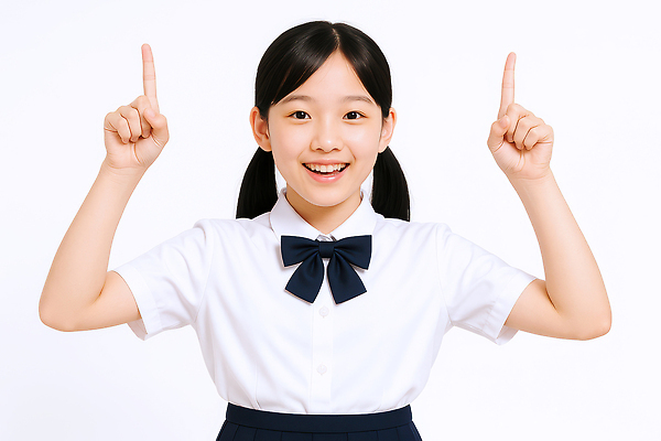 JPG 편집이미지 여자 교복 중학생 청소년 한명 미소 상반신 흰색 가리킴 의료성형뷰티 십대여자한명만 편집실사 AI인물포토 AI콘텐츠 1 학생 옷 컬러 표정 사람 손짓 CG 여자한명만 십대여자만 파일형식 AI포토