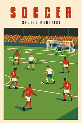 전신 여자 남자 스포츠 일러스트 축구공 축구선수 여러명 성인 잡지 군중 축구장 축구복 축구골대 축구경기 골키퍼 수비수 공격수 공차기 성인만 국내일러스트 AI파일 다수 공 축구용품 스포츠시설 모션 운동선수 사람 경기 간행물 운동복 축구 골대 파일형식 벡터