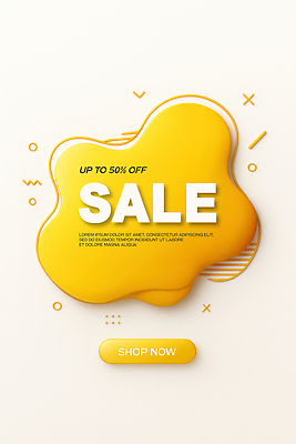 도형 PSD 템플릿 포스터 추상 사람없음 쇼핑 노란색 3D 세일 이미지템플릿 컬러 무늬 디지털합성 파일형식