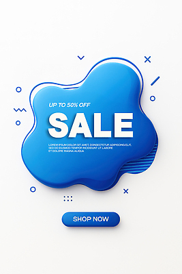 도형 PSD 템플릿 포스터 추상 사람없음 파란색 쇼핑 3D 세일 이미지템플릿 컬러 무늬 디지털합성 파일형식