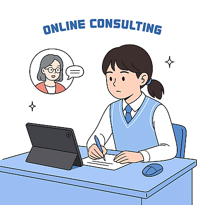 여자 교복 종이 말풍선 의자 일러스트 청소년 설명 미소 상반신 성인 두명 파란색 반짝임 태블릿 펜 기록 잡기 마우스 집중 책상 상담 온라인 안경낌 중고등학생 국내일러스트 AI파일 옷 안경 컬러 가구 컨셉 모션 중학생 고등학생 표정 사람 전자제품 스마트기기 필기구 컴퓨터용품 파일형식 벡터