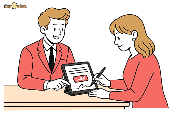 여자 남자 일러스트 자동차 미소 상반신 성인 두명 태블릿 펜 판매 가리킴 잡기 책상 서명 판매원 성인만 국내일러스트 AI파일 직업 육상교통 가구 모션 표정 사람 손짓 전자제품 스마트기기 필기구 파일형식 벡터