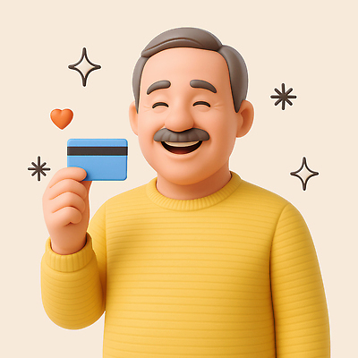 PSD 편집이미지 노년 남자 한명 미소 들기 상반신 반짝임 3D 하트 신용카드 살구색 노인남자한명만 편집3D 모양 1 컬러 모션 표정 사람 성인 금융 디지털합성 남자한명만 노인남자만 파일형식