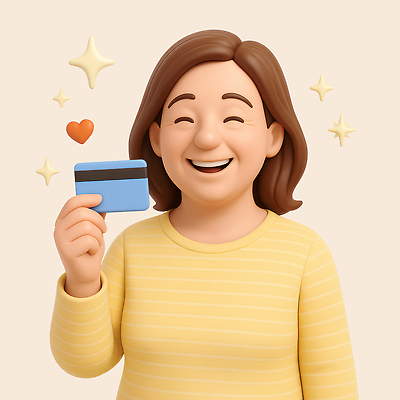 PSD 편집이미지 여자 중년 한명 미소 들기 상반신 반짝임 3D 하트 신용카드 살구색 중년여자한명만 편집3D 모양 1 컬러 모션 표정 사람 성인 금융 디지털합성 여자한명만 중년여자만 파일형식