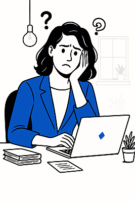 식물 여자 화분 일러스트 전구 표정 관리 한명 상반신 성인 책 파란색 노트북 턱괴기 물음표 타이핑 문서 성인여자한명만 국내일러스트 AI파일 1 기호 컬러 모션 사람 전자제품 여자한명만 성인여자만 파일형식 벡터