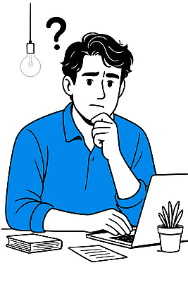 식물 남자 화분 일러스트 전구 표정 관리 한명 상반신 성인 책 파란색 노트북 턱괴기 물음표 타이핑 비즈니스맨 고민 문서 성인남자한명만 국내일러스트 AI파일 1 기호 감정 컬러 비즈니스 모션 사람 전자제품 직장인 남자한명만 성인남자만 파일형식 벡터