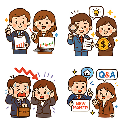 여자 남자 화살표 말풍선 서류가방 일러스트 전구 돋보기 그래프 미소 들기 정장 여러명 상반신 성인 노트북 반짝임 손들기 달러 동전 슬픔 가리킴 하락 땀 상승 서류판 주식투자 질의응답 성인만 집모양 국내일러스트 머리짚기 AI파일 모양 옷 감정 다수 컨셉 돈 가방 모션 표정 사람 손짓 전자제품 사무용품 주식 투자 파일형식 벡터