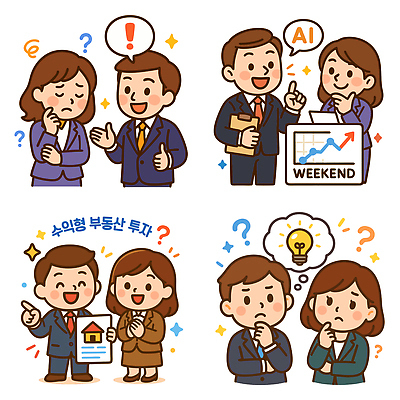 전신 여자 남자 화살표 말풍선 일러스트 전구 그래프 주택 미소 들기 정장 여러명 상반신 성인 반짝임 눈감음 물음표 가리킴 느낌표 고민 문서 상승 부동산투자 서류판 주식투자 성인만 AI_인공지능 국내일러스트 AI파일 기호 옷 감정 다수 컨셉 모션 부동산 표정 사람 손짓 건물 사무용품 주식 투자 파일형식 벡터