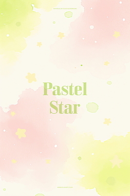 PSD 별 분홍색 백그라운드 일러스트 수채화 사람없음 연두색 파스텔톤 국내일러스트 자연요소 컬러 초록색 파일형식