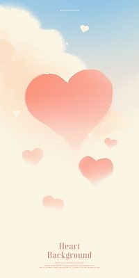 PSD 구름 분홍색 일러스트 하늘 수채화 사랑 사람없음 하트백그라운드 국내일러스트 자연요소 감정 컬러 백그라운드 하트 파일형식