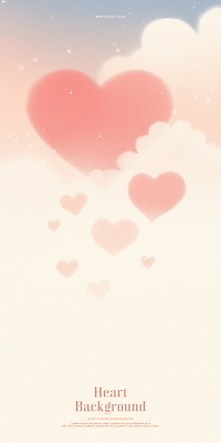 PSD 구름 분홍색 일러스트 하늘 수채화 사랑 사람없음 하트백그라운드 국내일러스트 자연요소 감정 컬러 백그라운드 하트 파일형식