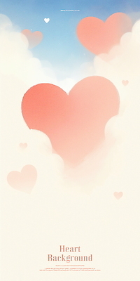 PSD 구름 분홍색 일러스트 하늘 수채화 사랑 사람없음 하트백그라운드 국내일러스트 자연요소 감정 컬러 백그라운드 하트 파일형식