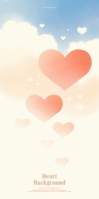 PSD 구름 분홍색 일러스트 하늘 수채화 사랑 사람없음 하트백그라운드 국내일러스트 자연요소 감정 컬러 백그라운드 하트 파일형식