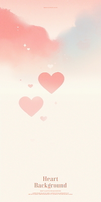 PSD 구름 분홍색 일러스트 하늘 수채화 사랑 사람없음 하트백그라운드 국내일러스트 자연요소 감정 컬러 백그라운드 하트 파일형식