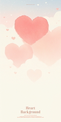 PSD 구름 분홍색 일러스트 하늘 수채화 사랑 사람없음 하트백그라운드 국내일러스트 자연요소 감정 컬러 백그라운드 하트 파일형식