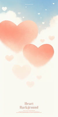 PSD 구름 분홍색 일러스트 하늘 수채화 사랑 사람없음 하트백그라운드 국내일러스트 자연요소 감정 컬러 백그라운드 하트 파일형식