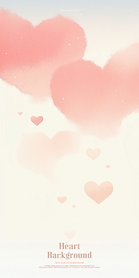 PSD 구름 분홍색 일러스트 하늘 수채화 사랑 사람없음 하트백그라운드 국내일러스트 자연요소 감정 컬러 백그라운드 하트 파일형식