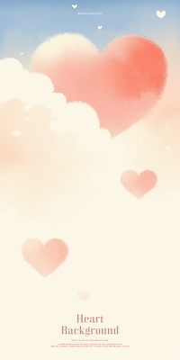 PSD 구름 분홍색 일러스트 하늘 수채화 사랑 사람없음 하트백그라운드 국내일러스트 자연요소 감정 컬러 백그라운드 하트 파일형식