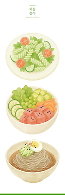 PSD 그릇 접시 일러스트 여름음식 오이 파스타 사람없음 냉모밀 연어 삶은계란 엘리먼트 파스타샐러드 푸질리 포케 푸실리샐러드 국내일러스트 식기 음식 채소 식재료 서양음식 어류 계란 샐러드 계란요리 메밀국수 파일형식 여름_계절