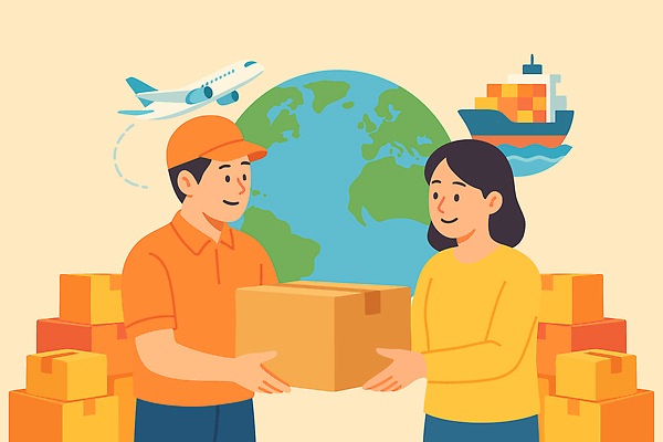 여자 남자 지구 일러스트 비행기 미소 들기 상반신 성인 두명 글로벌 컨테이너 화물선 무역 주기 획득 택배상자 캡모자 해외배송 성인만 국내일러스트 AI파일 모자_잡화 산업 배_교통 항공교통 모션 대중교통 표정 사람 상자 배송 택배 파일형식 벡터