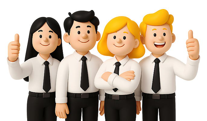 PSD 편집이미지 여자 남자 협력 3D캐릭터 미소 정장 성인 3D 팔짱 비즈니스맨 비즈니스우먼 자신감 그룹 따봉 성인만 편집3D 캐릭터 옷 감정 비즈니스 모션 표정 사람 최고 직장인 디지털합성 파일형식