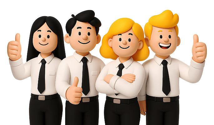 PSD 편집이미지 여자 남자 협력 3D캐릭터 미소 정장 성인 3D 팔짱 비즈니스맨 비즈니스우먼 자신감 그룹 따봉 성인만 편집3D 캐릭터 옷 감정 비즈니스 모션 표정 사람 최고 직장인 디지털합성 파일형식