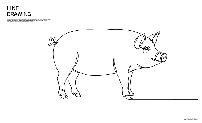 동물 라인일러스트 일러스트 사람없음 십이지신 돼지 라인아트 심플 드로잉 국내일러스트 AI파일 선 포유류 미술 파일형식 벡터