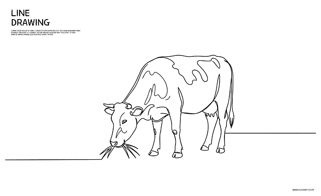 동물 라인일러스트 일러스트 사람없음 십이지신 라인아트 젖소 심플 드로잉 얼룩소 국내일러스트 AI파일 선 미술 소 파일형식 벡터