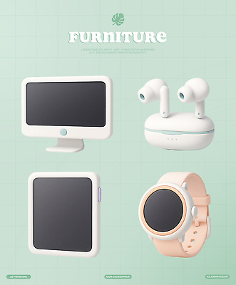 PSD 편집이미지 사람없음 태블릿 3D 모니터 가전제품 무선이어폰 민트색 스마트워치 편집3D 컬러 이어폰 전자제품 스마트기기 컴퓨터 디지털합성 웨어러블 파일형식