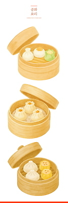 PSD 일러스트 사람없음 만두 딤섬 대나무찜기 국내일러스트 음식 중식 찜기 파일형식