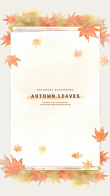 PSD 백그라운드 단풍 낙엽 일러스트 나뭇잎 수채화 사람없음 갈색 팻말 가을 카피스페이스 국내일러스트 계절 컬러 잎 프레임 공백 파일형식