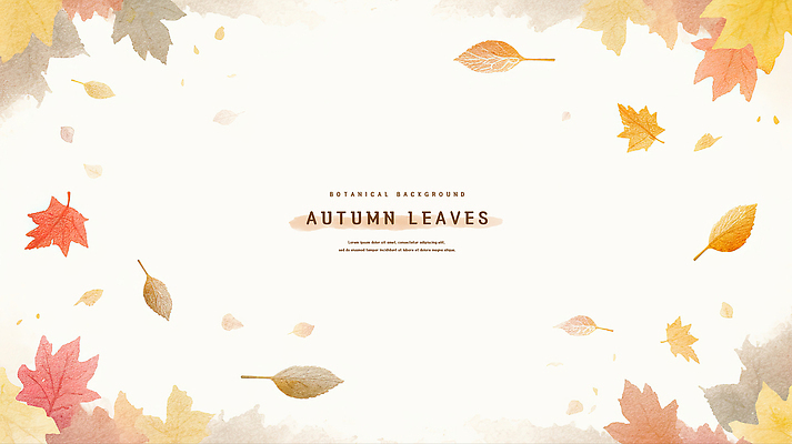 PSD 백그라운드 낙엽 일러스트 나뭇잎 수채화 프레임 사람없음 갈색 가을 카피스페이스 국내일러스트 계절 컬러 잎 공백 파일형식