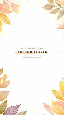 PSD 백그라운드 낙엽 일러스트 나뭇잎 수채화 프레임 사람없음 갈색 가을 카피스페이스 국내일러스트 계절 컬러 잎 공백 파일형식