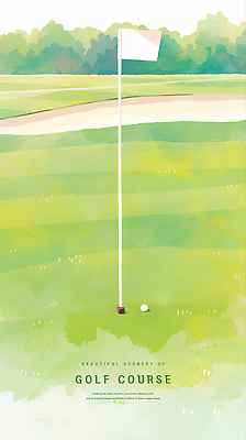 PSD 일러스트 골프장 하늘 골프공 잔디 사람없음 초록색 풀 골프깃발 국내일러스트 식물 컬러 골프 공 스포츠시설 골프용품 깃발 파일형식